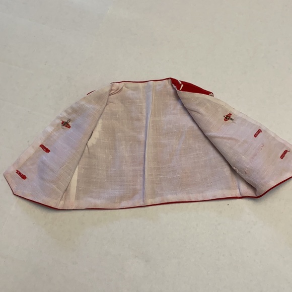Vintage Buttons & Red corduroy Unisex Childs Vest - Picture 6 of 13